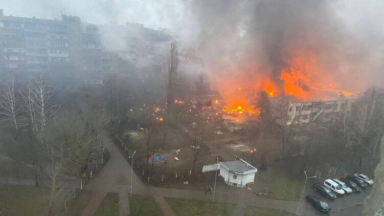 Місце падіння вертольота у Броварах