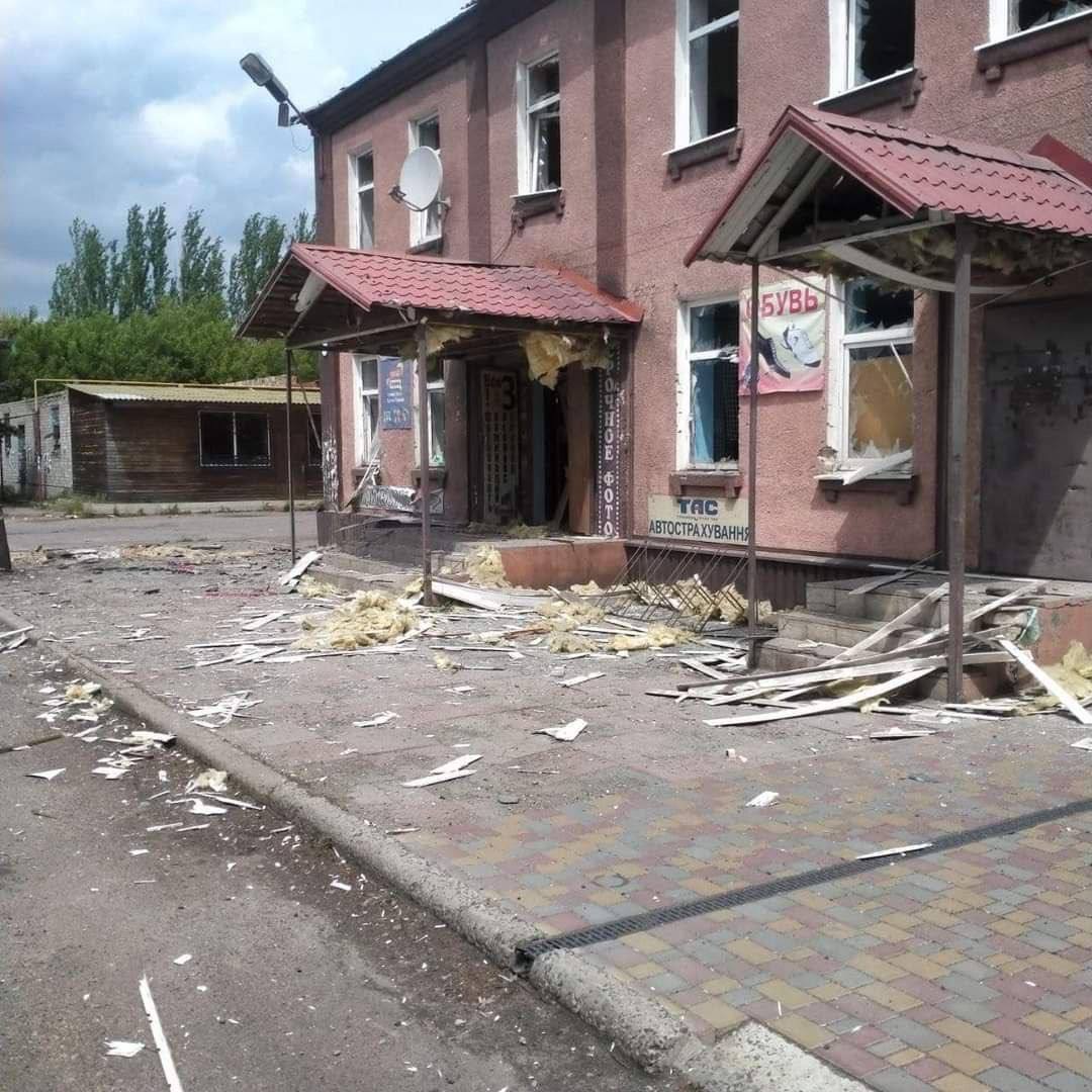Разрушения в городе Лиман Донецкой области