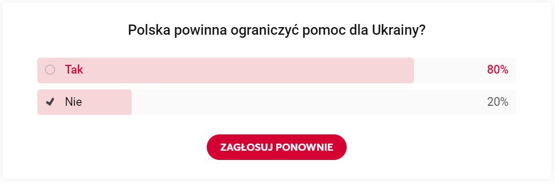 В опросе на сайте радио о помощи Украине 80% выступают за то, чтобы ее ограничить