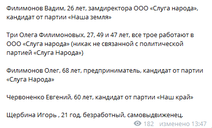 Кандидаты в мэры Одессы. Скриншот: телеграм-канал Одесса-медиа