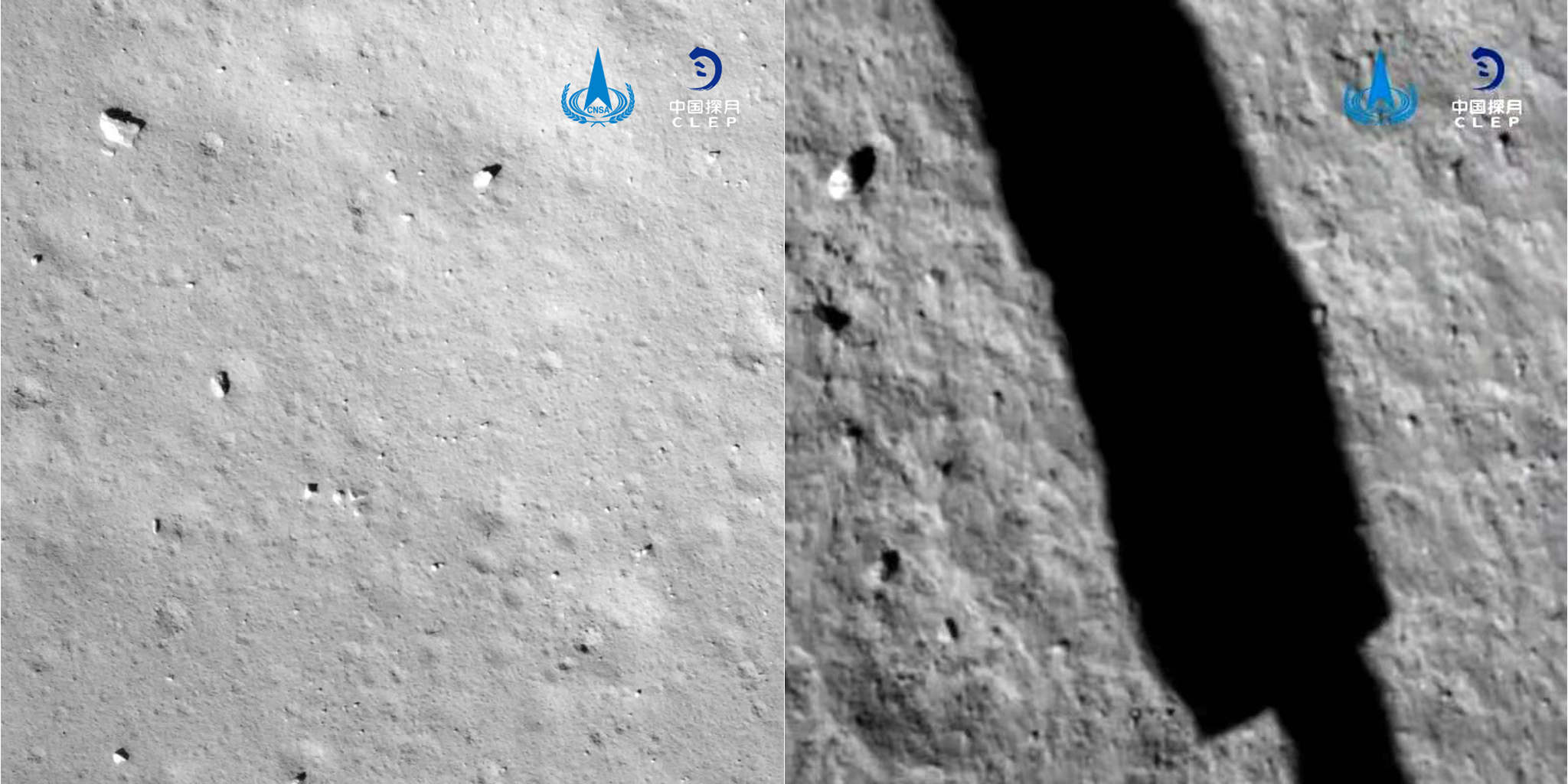 Китайский космический аппарат собрал первую партию грунта на Луне. Фото: CNSA