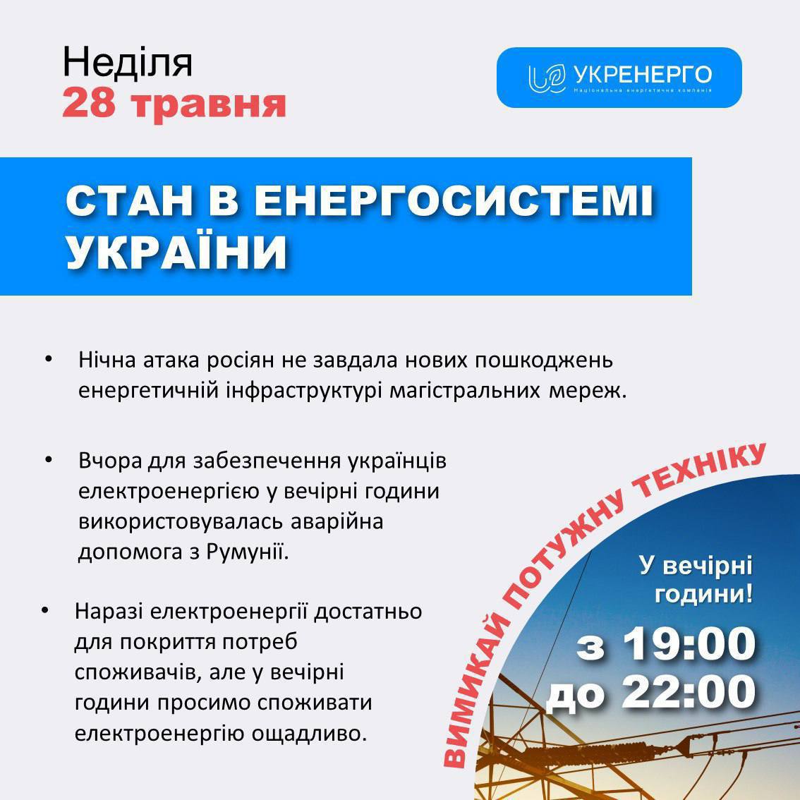 В енергосистемі України виник дефіцит потужностей